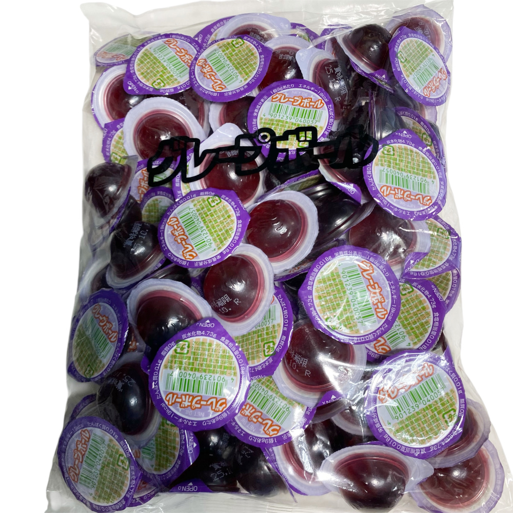 グレープボールゼリー  ひとくちサイズのグレープゼリー。 ぶどうの風味がギュッと