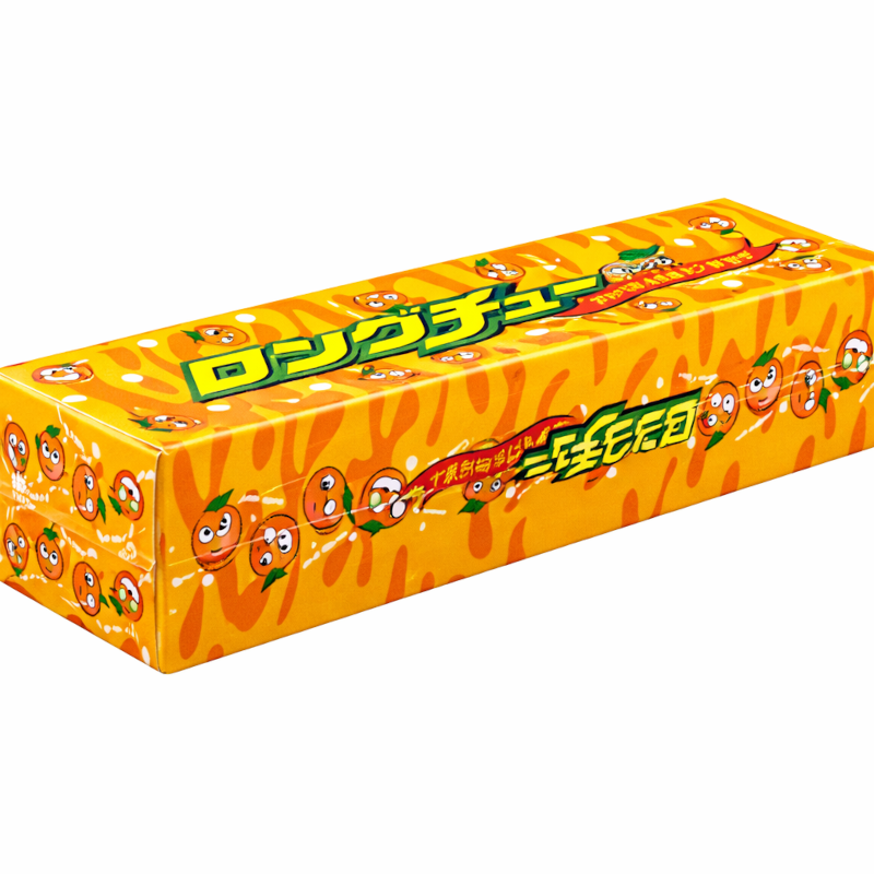 ロングチュー　オレンジ味   ベントの景品や来店プレゼント、まとめ買いにソフトチューイングキャンディーだから全部食べられる