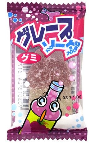 グレープソーダグミ　ブドウの香りのスッキリ酸味の効いたグレープソーダグミはチビッ子に人気