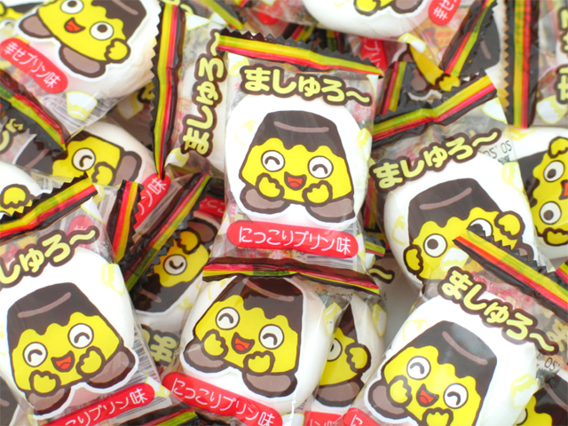 プリンましゅろー　プリン味のペースト入りのマシュマロ