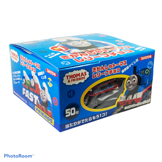 きかんしゃトーマスチョコ チビッ子に人気のチョコレートです。箱もトーマスの絵柄入り