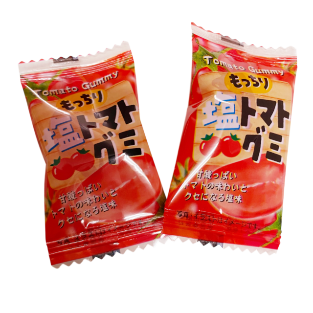 もっちり塩トマトグミ　甘酸っぱさとほんのり塩味