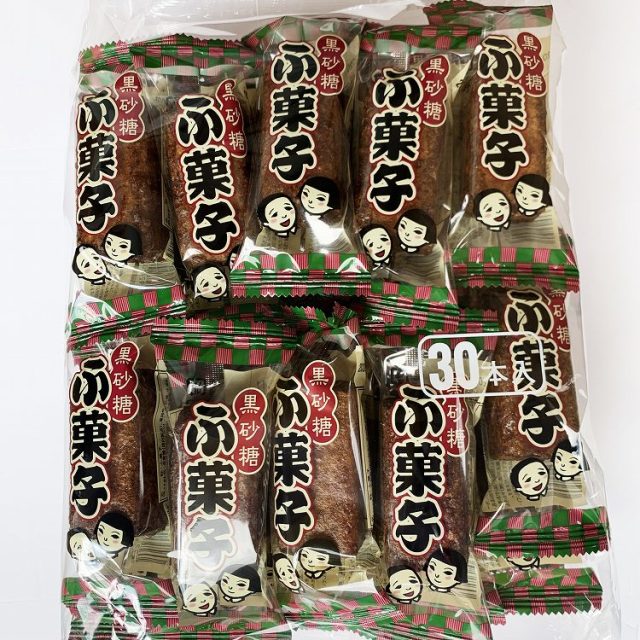 駄菓子 格安 黒糖ふ菓子 やおきん 30個入 問屋佐塚商店