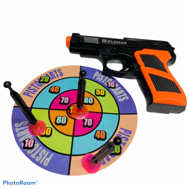 男の子のおもちゃ 格安 吸盤付き ピストルダーツ 矢３本付 佐塚商店