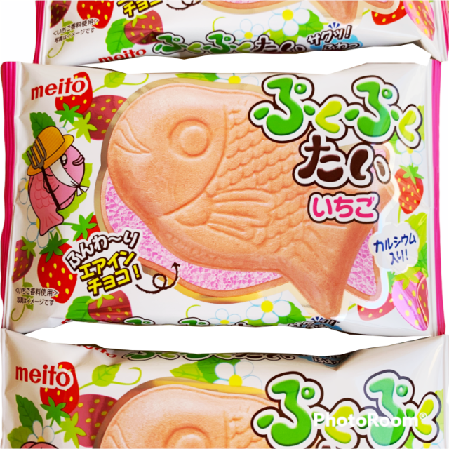 駄菓子/格安 ぷくぷくたい エアーインチョコ いちご味 10匹入