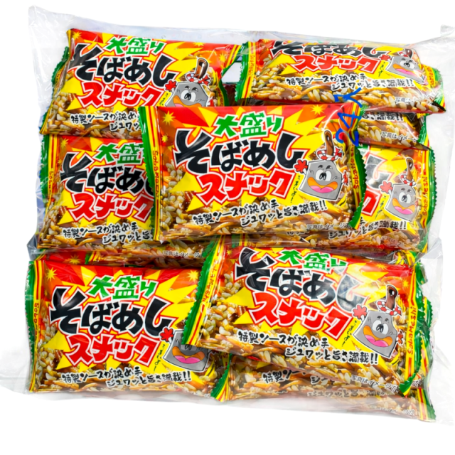 大盛りそばめしスナック　香ばしいソースの風味が食欲をそそる