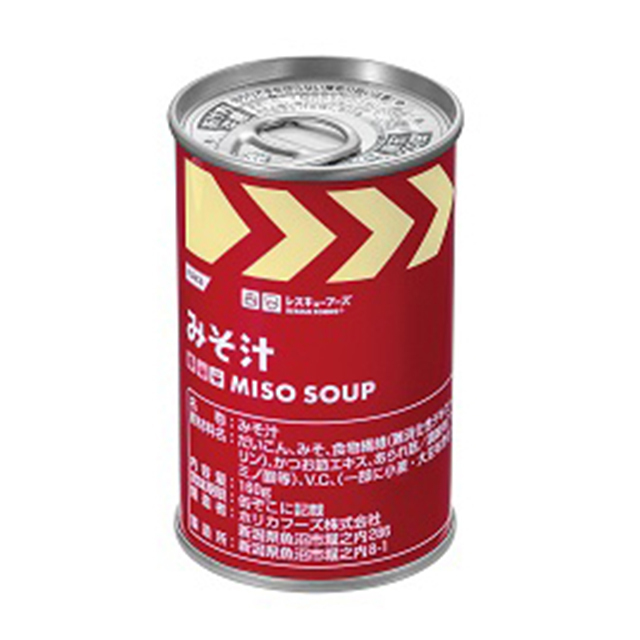 レスキューフーズ 缶詰 みそ汁 24缶入】3年保存 開けたらすぐ食べ