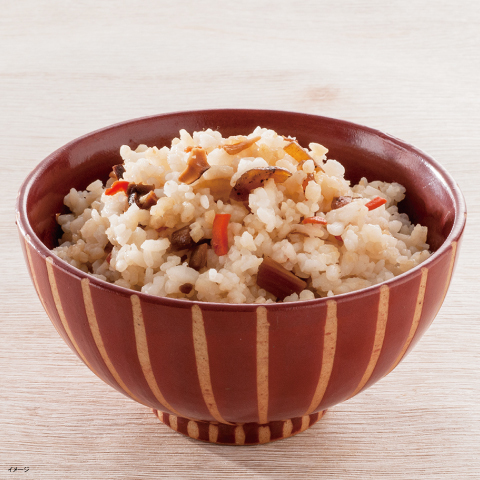 安心米クイック　五目ご飯　盛り付け