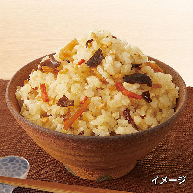安心米　舞茸と根菜のおこわ　盛り付け例