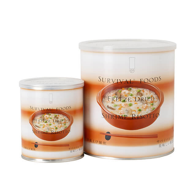 25年長期保存】洋風えび雑炊 6缶セット(小缶=2号缶) サバイバルフーズ