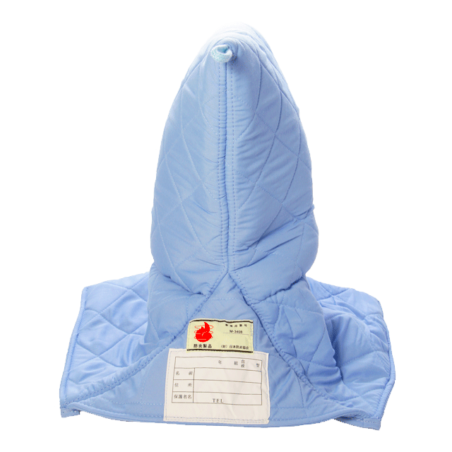 防災ずきん ずきんカバーセット 大明企画 Kタイプずきん ブルー シーチングカバー 座布団式 ブルー セット