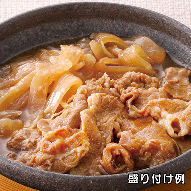 ロングライフフーズ　牛丼の具　盛り付け例