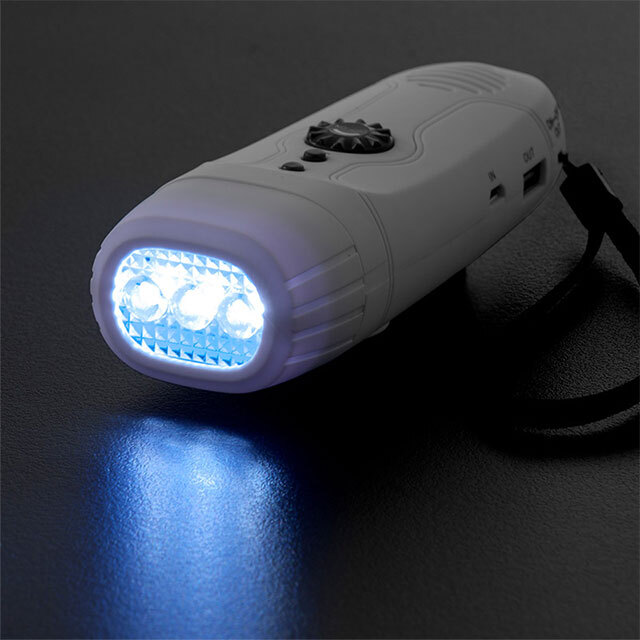 スマホ対応 ダイナモFM ラジオLEDライト