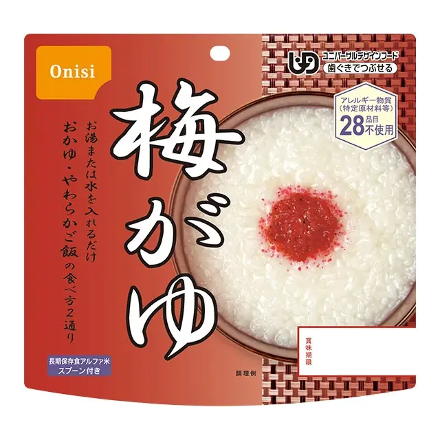 尾西のアルファ米　梅がゆ　表