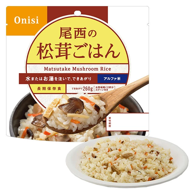尾西のアルファ米　まつたけごはん　表