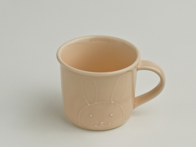 キッズ】マグカップ ぞう（ブルー）/うさぎ（ピンク）日本製 磁器