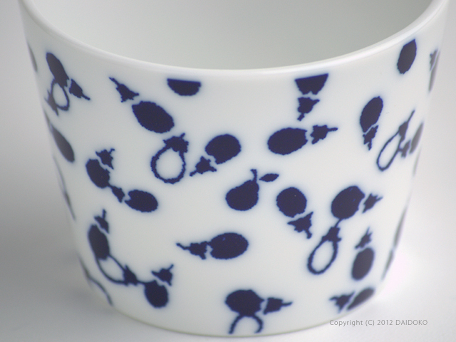 そば猪口 小紋あそびシリーズ【茄子】 【NIKKO/ニッコー陶器】蕎麦猪口