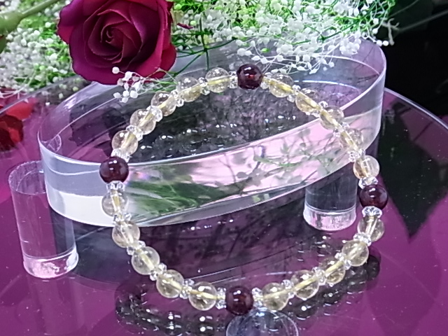 ロードライトガーネット/シトリンデザインブレス