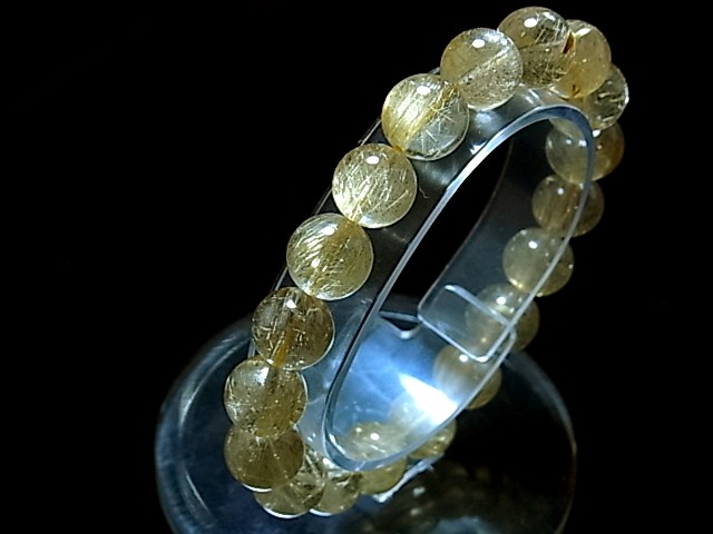 ゴールドルチルクォーツブレスレット 【4Ａ/珠径11ｍｍ】