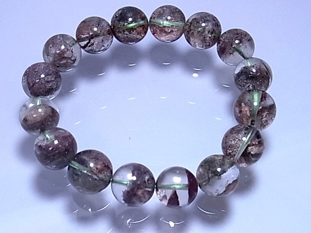 天然石　ガーデンクォーツ　インカローズ　ルチルクォーツ ルチル インカローズブレスレット 水晶クラスター レア天然石と