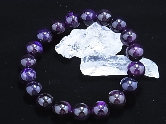 ルチル インカローズブレスレット 水晶クラスター レア天然石と