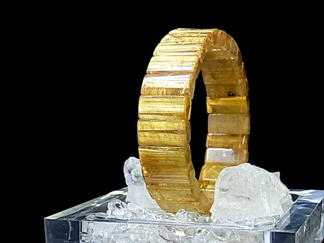 ルチルクォーツ インカローズブレスレット 水晶クラスター レア天然石