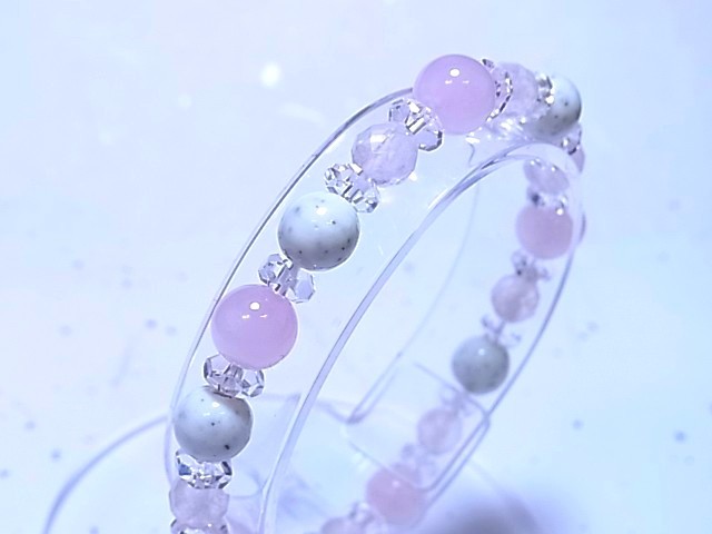 北投石スターカットホワイト8mm×ルビー　14KGF ブレスレット 北投石スターカットホワイト8mm×ルビー 14KGF ブレスレット 【公式通販】