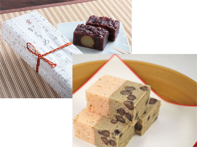 桜の時期限定　さくらの風味が上品です　桜川 からめきの瀬栗入り　各一本　化粧箱入り