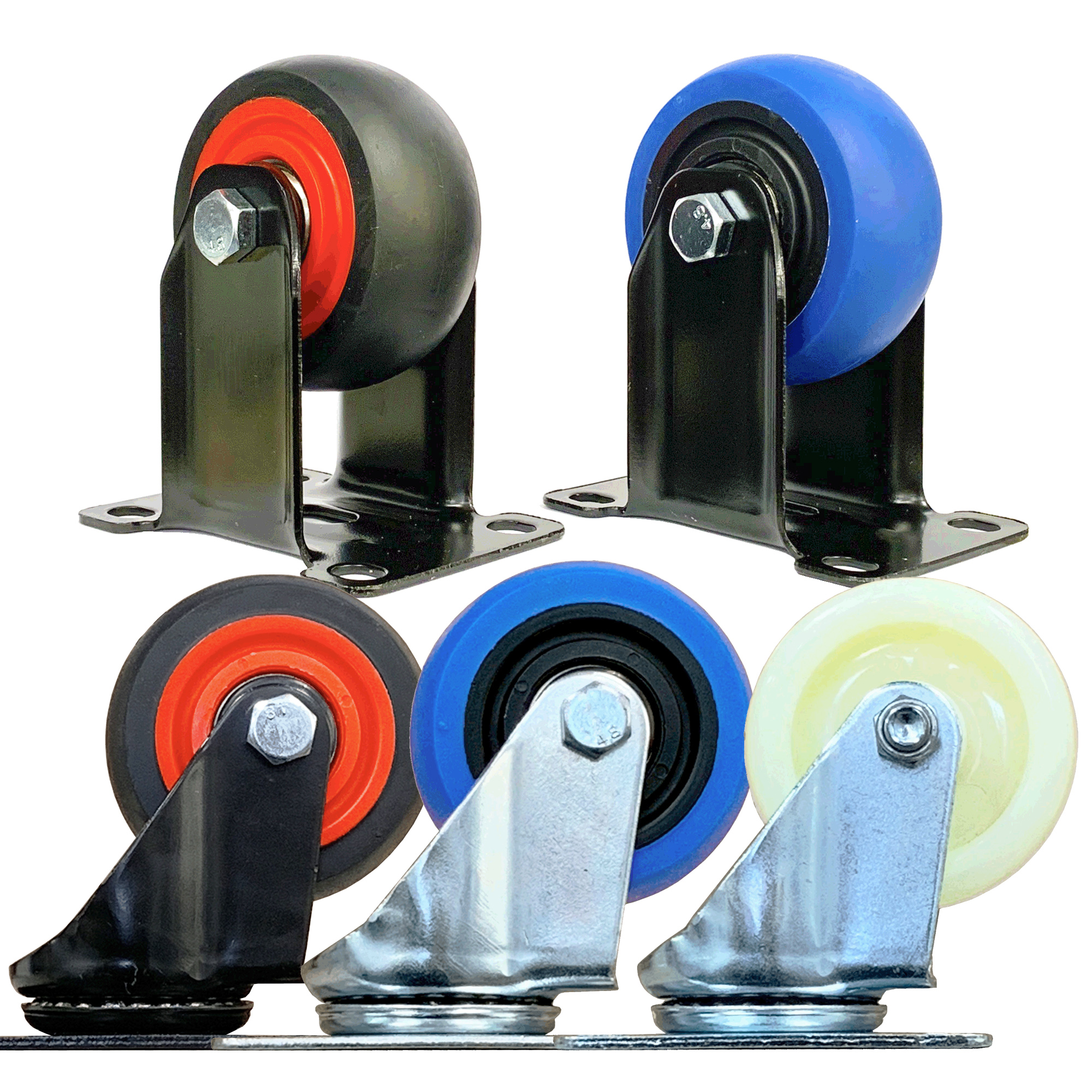 台車・平台車用交換キャスター HL-150専用 RK-1B専用 3インチ タイヤ 75mm 自在輪 固定輪 1輪耐荷重60kg 静音 自在式 固定式 前輪 後輪 車輪 TPR樹脂製 ナイロン製 ばら売り 部品 単品