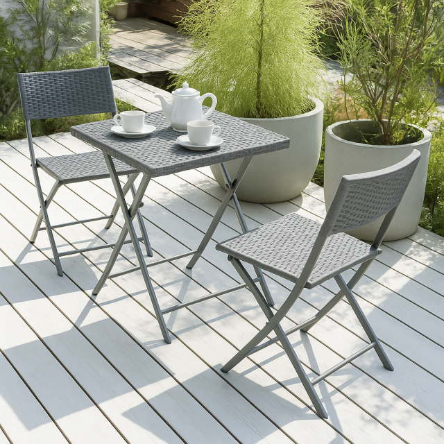 ガーデンテーブル 3点セット ラタン調 ガーデン テーブル チェア  