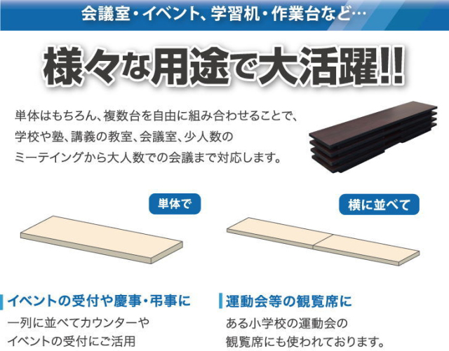 折りたたみ式会議テーブルです。