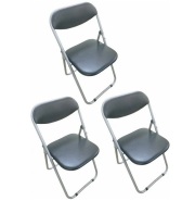3脚セット 折りたたみパイプ椅子 軽量スチール製 コンパクト収納 家庭用 業務用 会議用 パイプチェア 持ち運び便利 会議椅子 シンプル設計 会議椅子