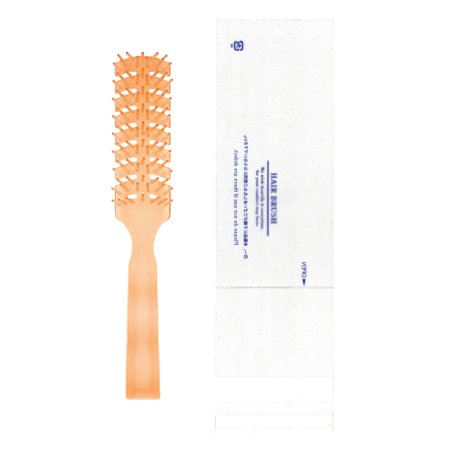 ヘアブラシ　オレンジ　透明袋入り 100本