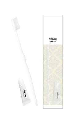 ピエンタ　ホワイト　ホテル業務用ハブラシ（白）24穴　3ｇチューブ付　500本　