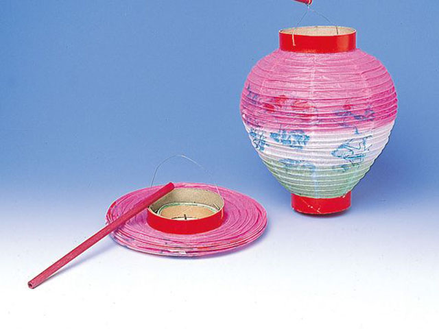 お盆用提灯（竹棒付）１０個１組