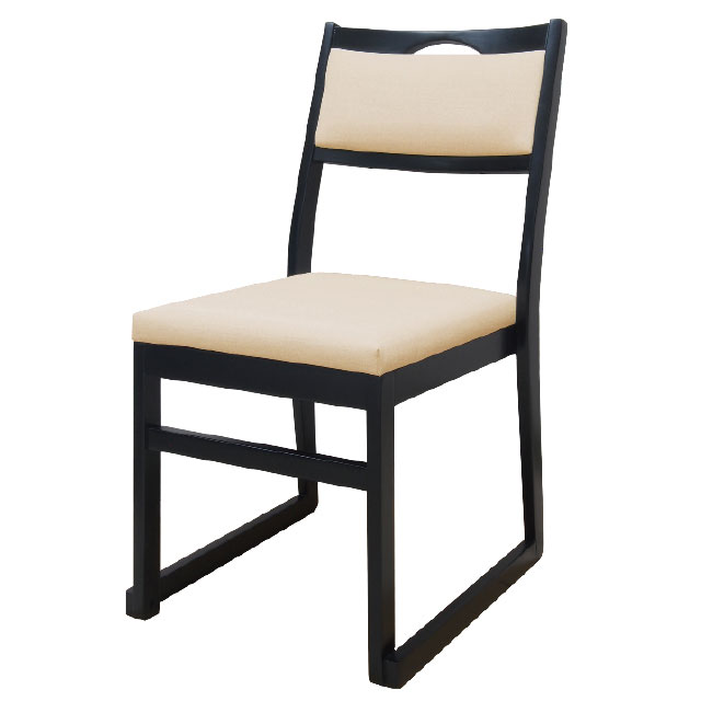本堂用　軽量木製椅子（白銀・PVCレザー）座面高３５ｃｍ