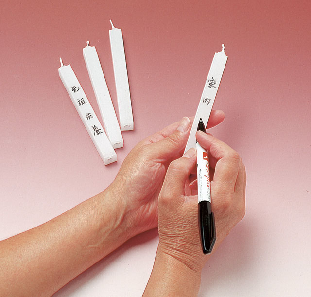 四角ローソク「書けるんです」