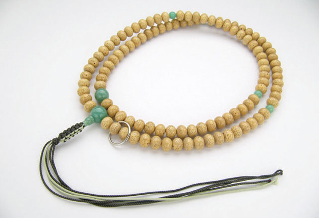 京念珠＜曹洞宗＞星月菩提樹インドヒスイ仕立（尺６平玉）