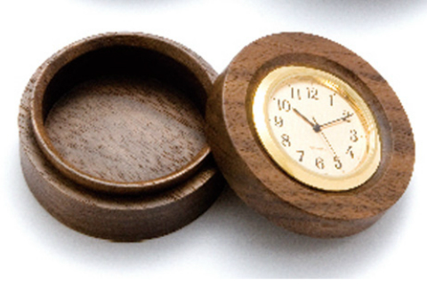 平安木象嵌時計付香合（小・55ｍｍ）