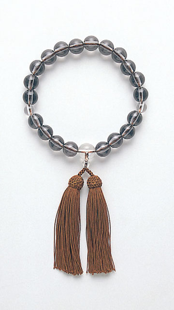 京念珠＜男性用 片手念珠＞新茶水晶２０玉