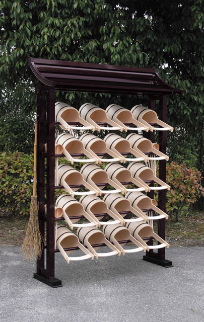 アルミ製手桶棚（片屋根タイプ）