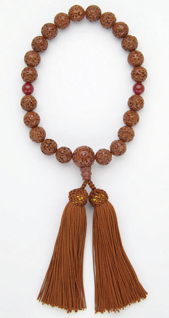 京念珠＜男性用 片手念珠＞金剛樹メノウ２天入２２玉