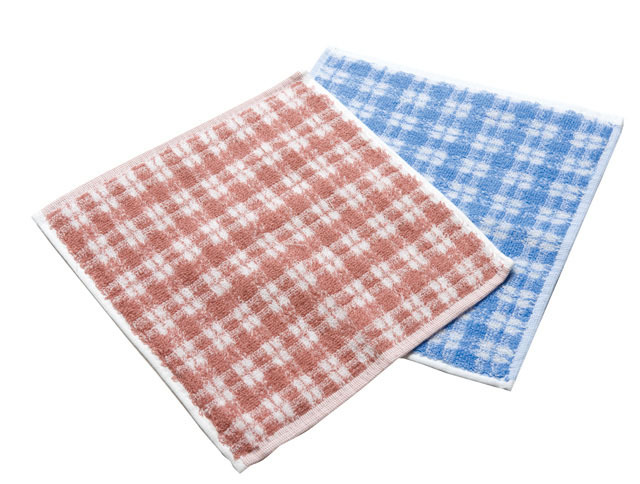 チェック柄タオルはんかち（１０枚セット）