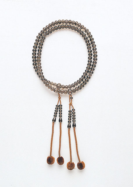 京念珠＜真言宗＞茶水晶（尺３平玉）