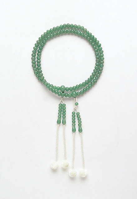 京念珠＜真言宗＞インドヒスイ（尺３平玉）