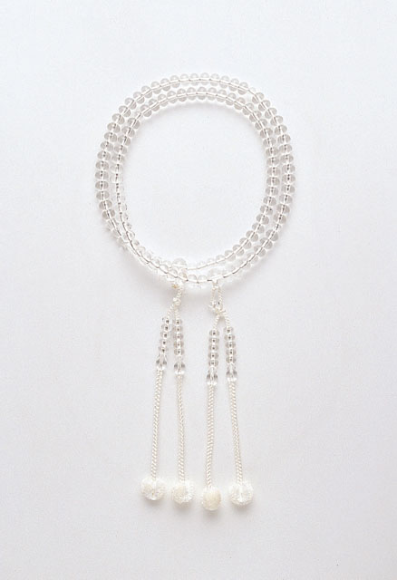 京念珠＜真言宗＞本水晶（尺３平玉）