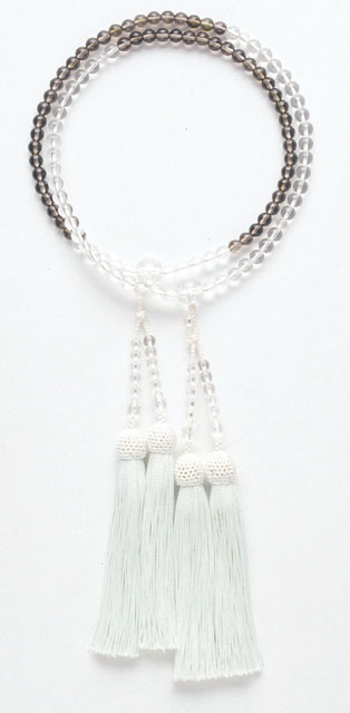 京念珠＜真言宗＞半装束（茶水晶・水晶）