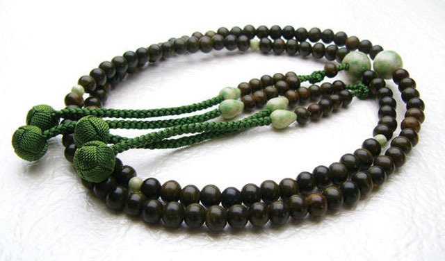 京念珠＜真言宗＞緑檀独山玉仕立