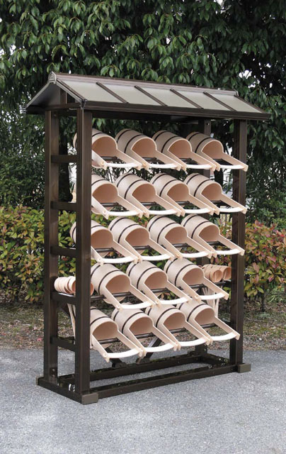 アルミ製手桶棚（両屋根タイプ）