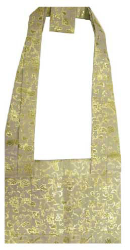 正絹平紗 寸５威儀細（天平唐花 白／萌黄）